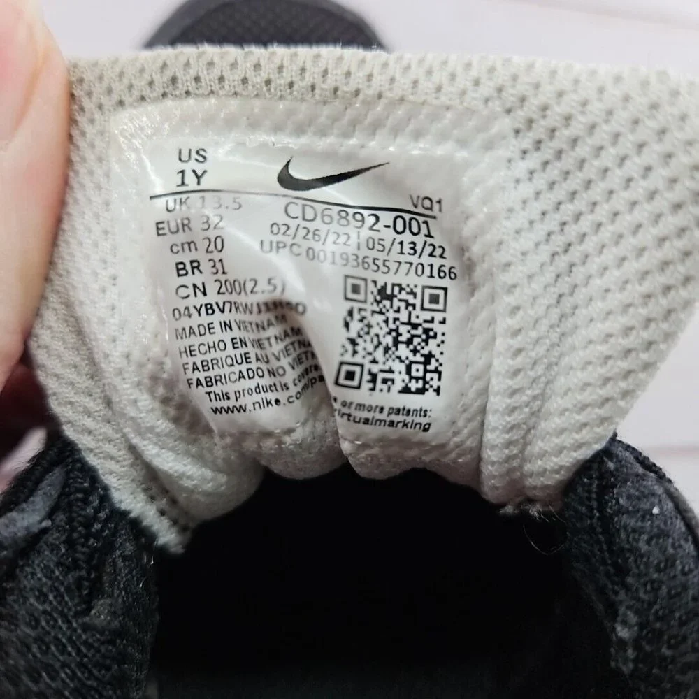 Nike Air Max Shoes Youth 1 Y Excee Athletic Sneakers Black Leather CD6892-001‎